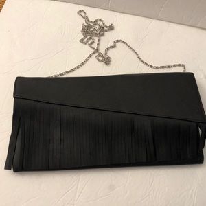 Cruise Club Black Evening leather bag Tassels NWT